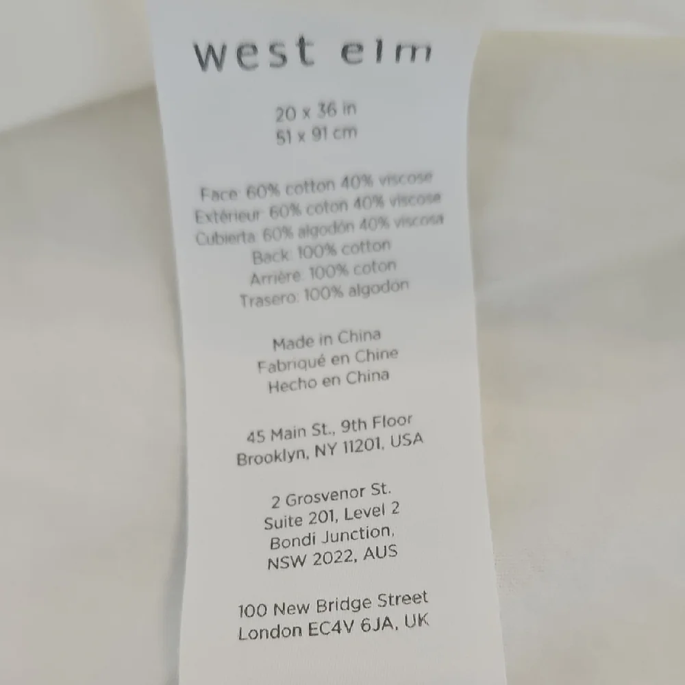 West Elm White Gray Silver Geometric Metallic King Pillow Sham
